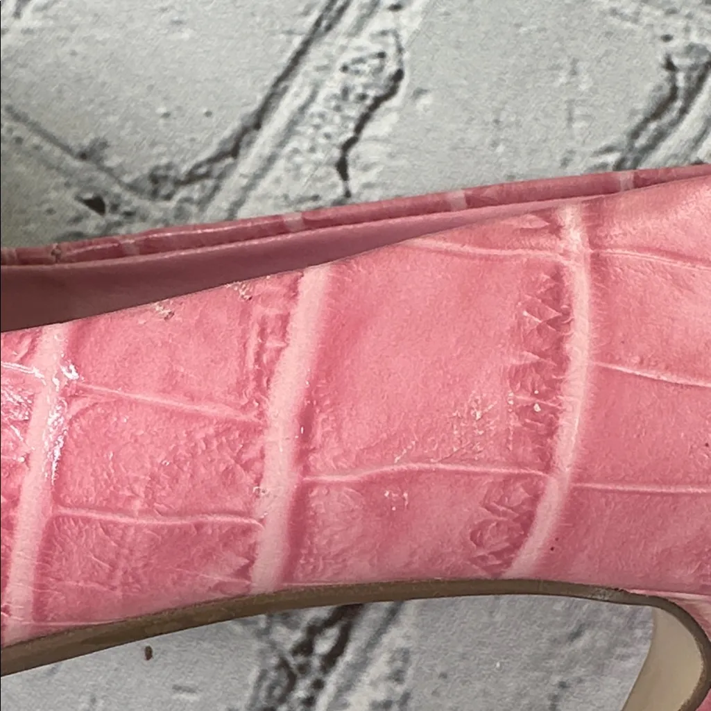 Amanda Smith Pink Croc High Heel Classic Pumps size 8 1/2 M Leather - Image 12