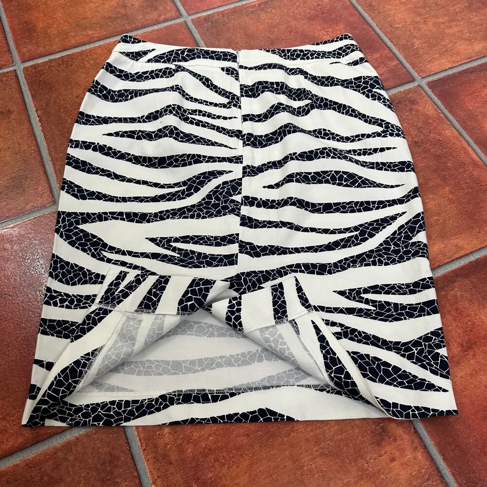 Sandro Paris Zebra Print Knee Length Pencil Skirt Size 8 - Image 4