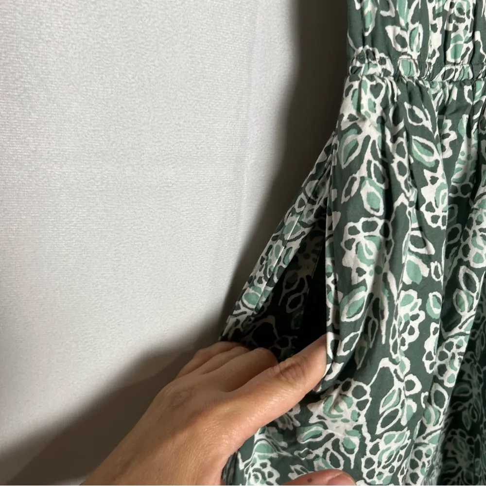 NWT J.Crew Factory Green Cotton Poplin Double V Neck Midi Dress Size 2P - Image 8