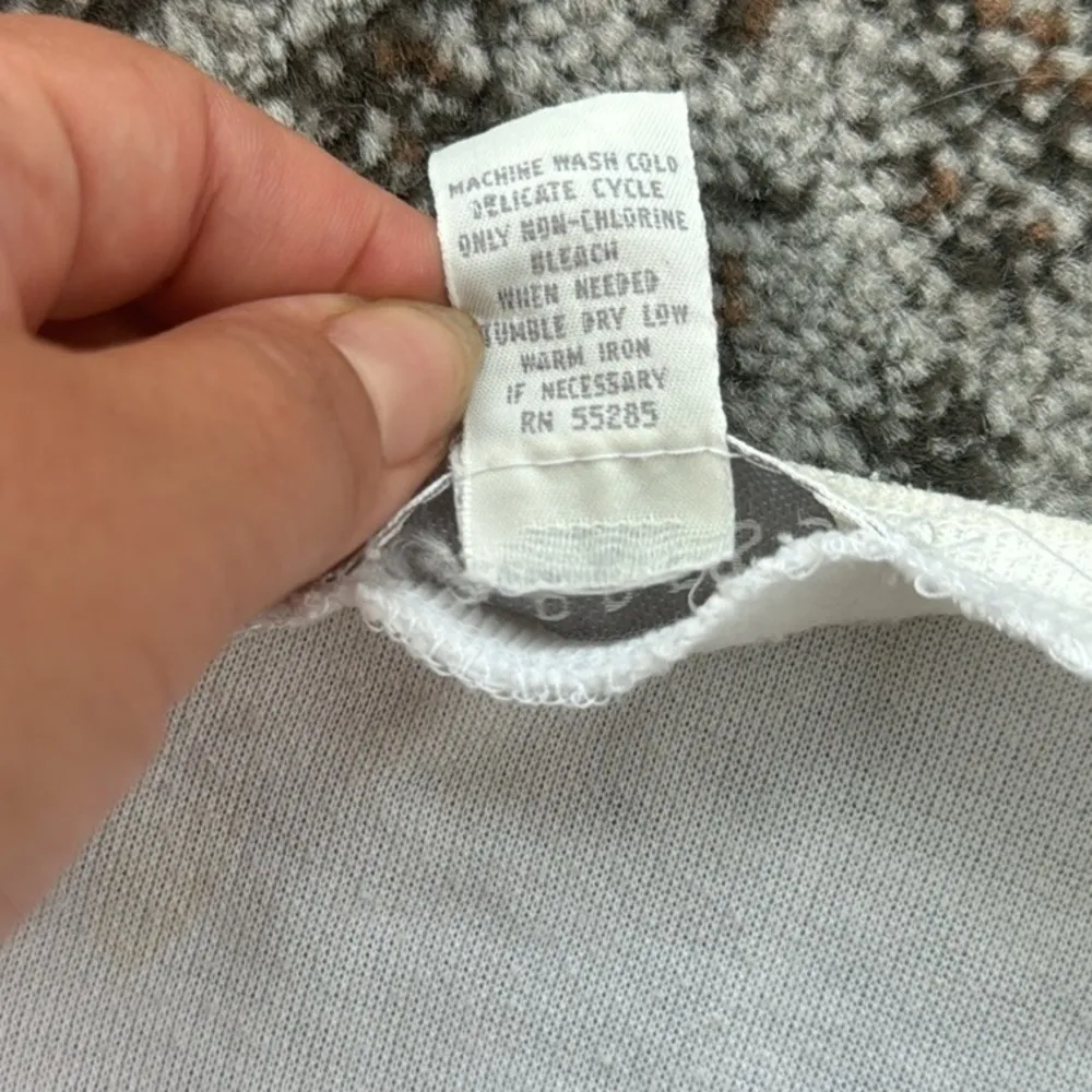 Vintage Express Tricot Button Down Cardigan White XS - Image 4