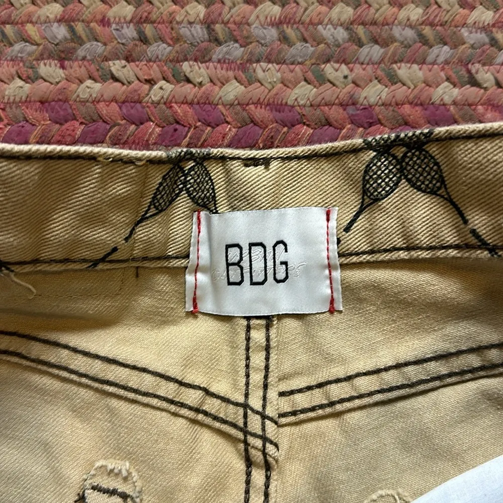 BDG TAN TENNIS RACQUET PRINT WIDE LEG JEANS PREPPY COUNTRY CLUB - Image 4