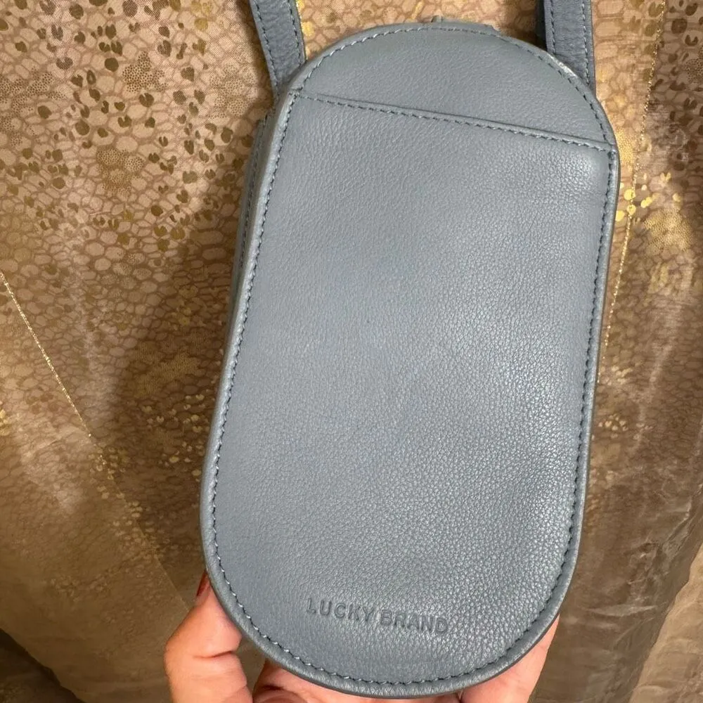 Lucky Brand Jeun Blue Leather Phone Crossbody Small Purse - Image 5