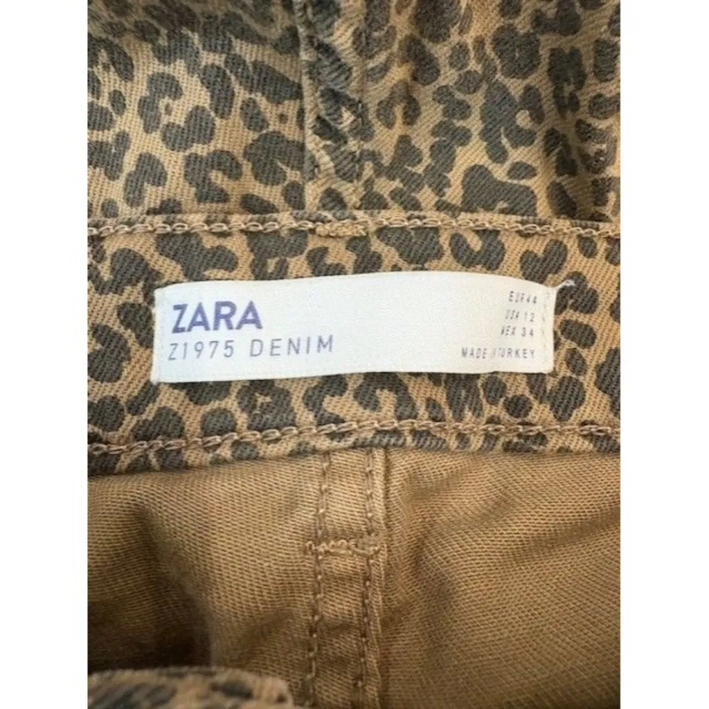 Zara Z1975 Leopard Print Skinny Jeans Women Stretch Denim - Image 4