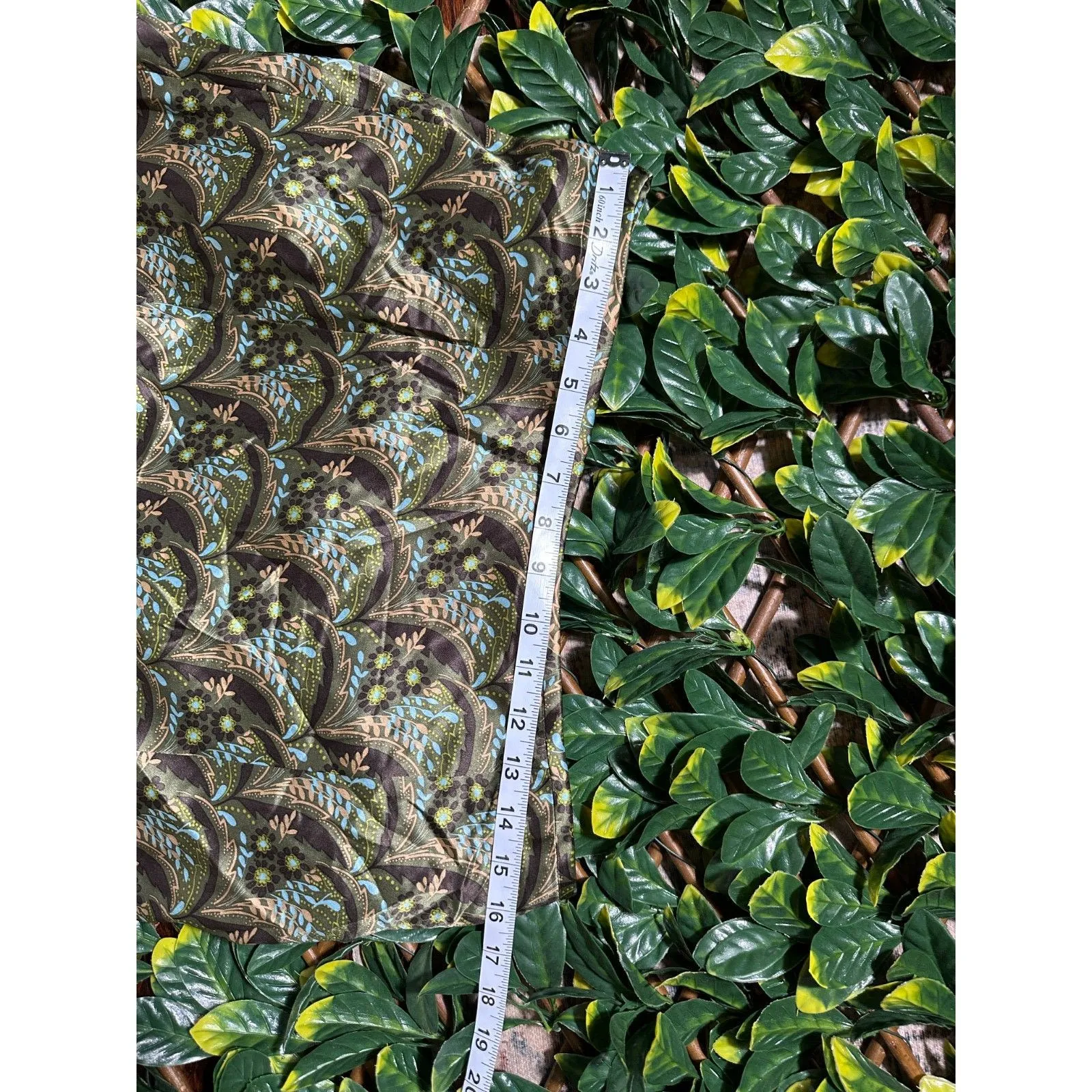 Vintage Ann Taylor Loft 100% Silk Green Paisley Knee Length Skirt Size 12P - Image 5