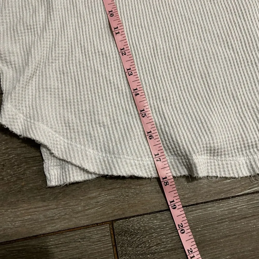 Boho Free People Ivory Close to you Waffle Knit Off the Shoulders Top - Image 9