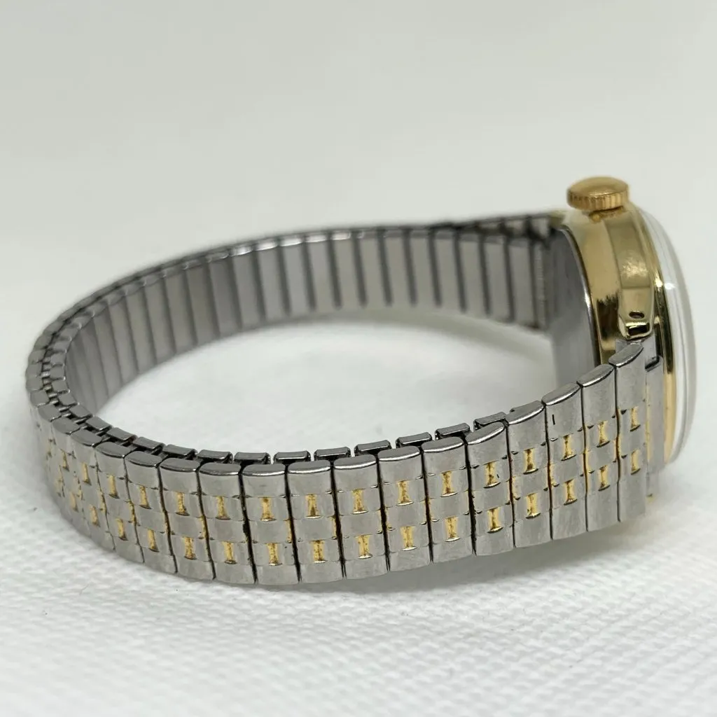 Vintage Acqua women’s wrist watch mechanical wind up two tone 25mm round works - Image 6