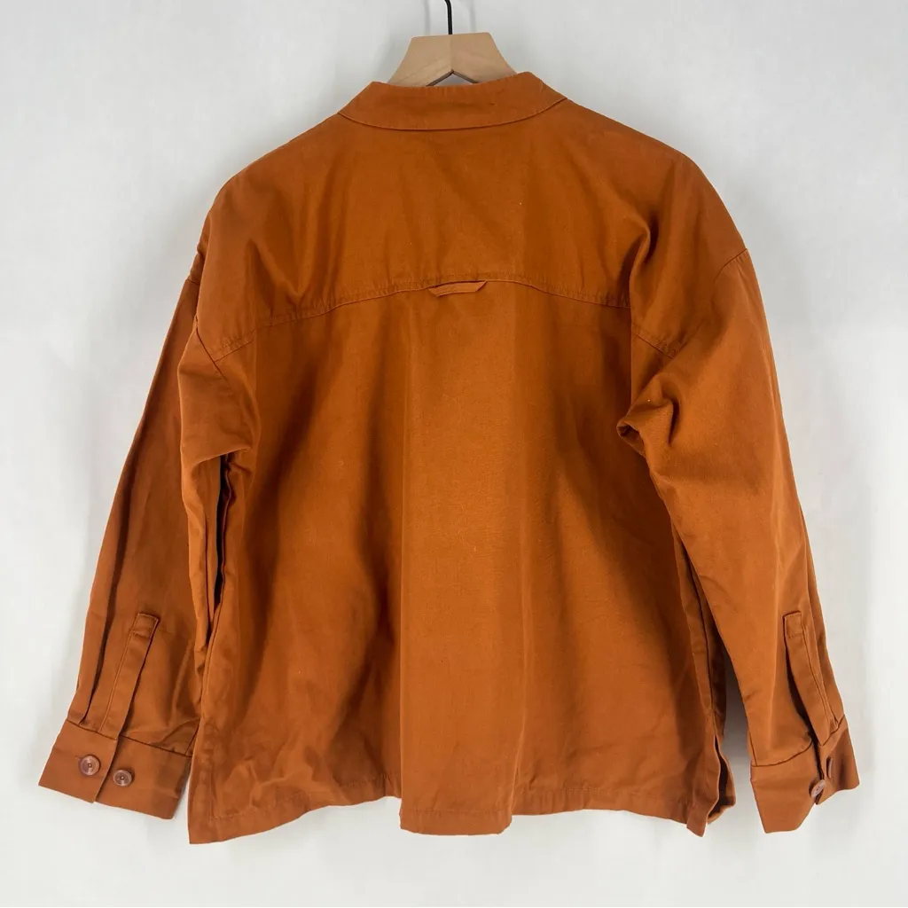 Eileen Fisher Terracotta Stand-Collar Organic Cotton Canvas Jacket $228‎ NWOT PL - Image 11