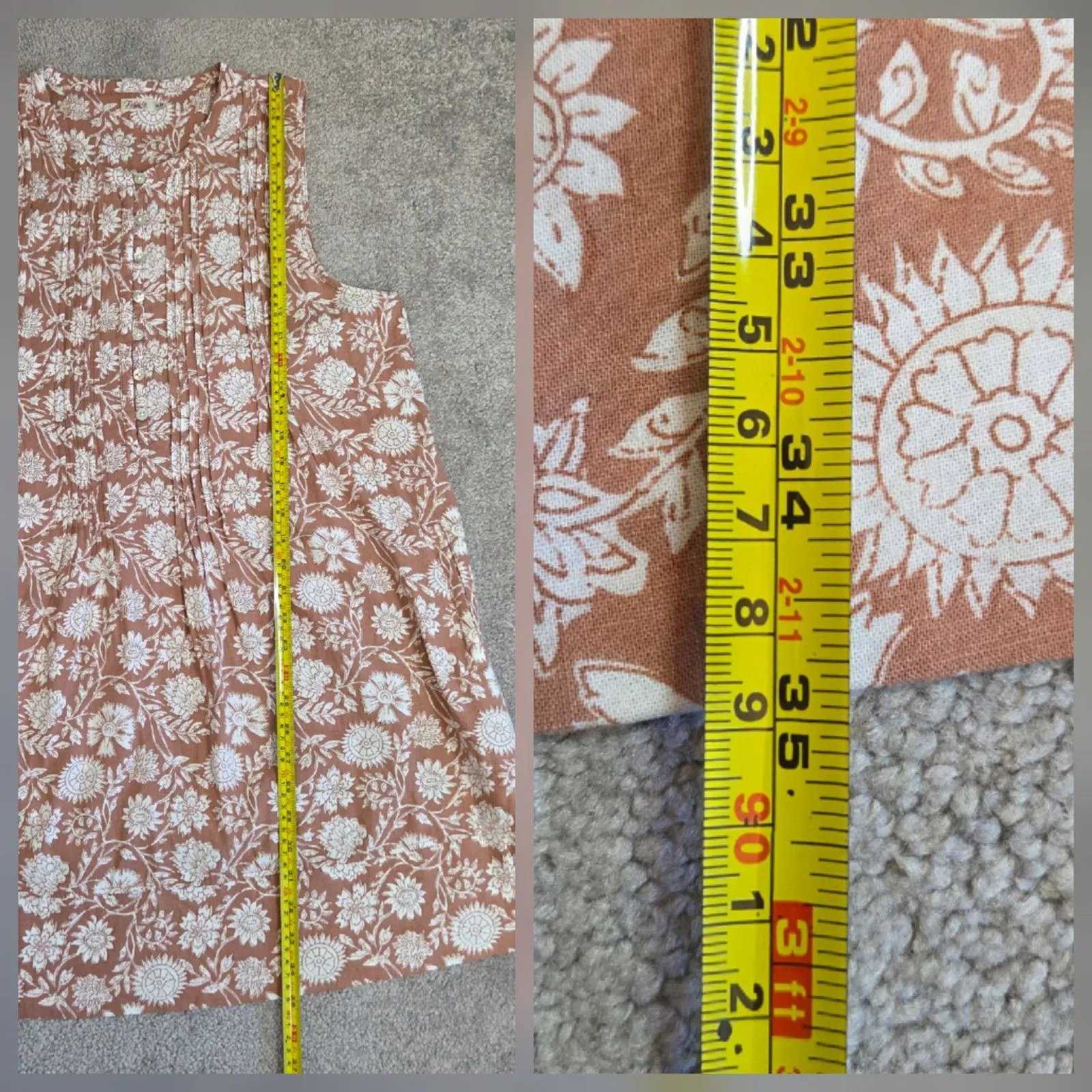 Faherty Isha Sleeveless Dress Boho Cottagecore Dreamer Floral Linen Women's XL - Image 8