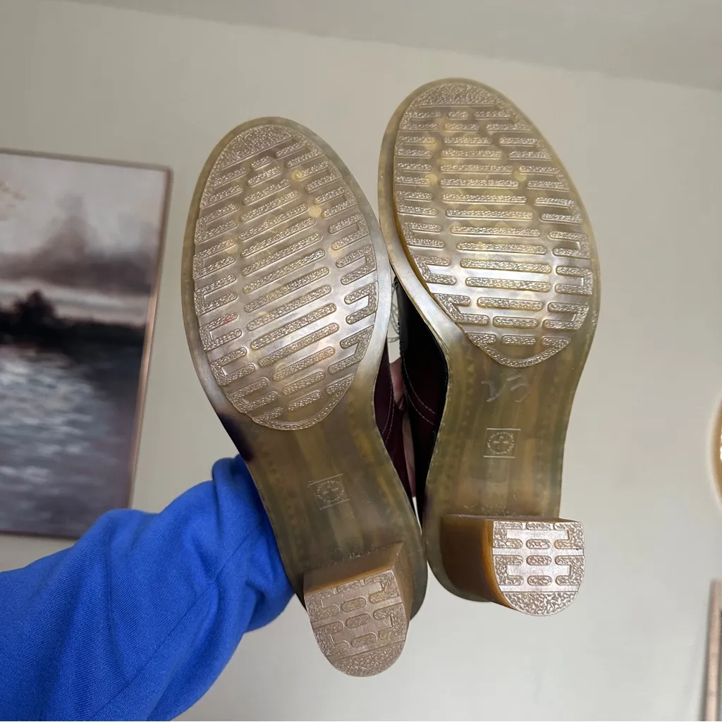 Dr. Martens Arianna Brown Leather Cut Out T-Bar Heeled Sandals Women's Size 10‎ - Image 8