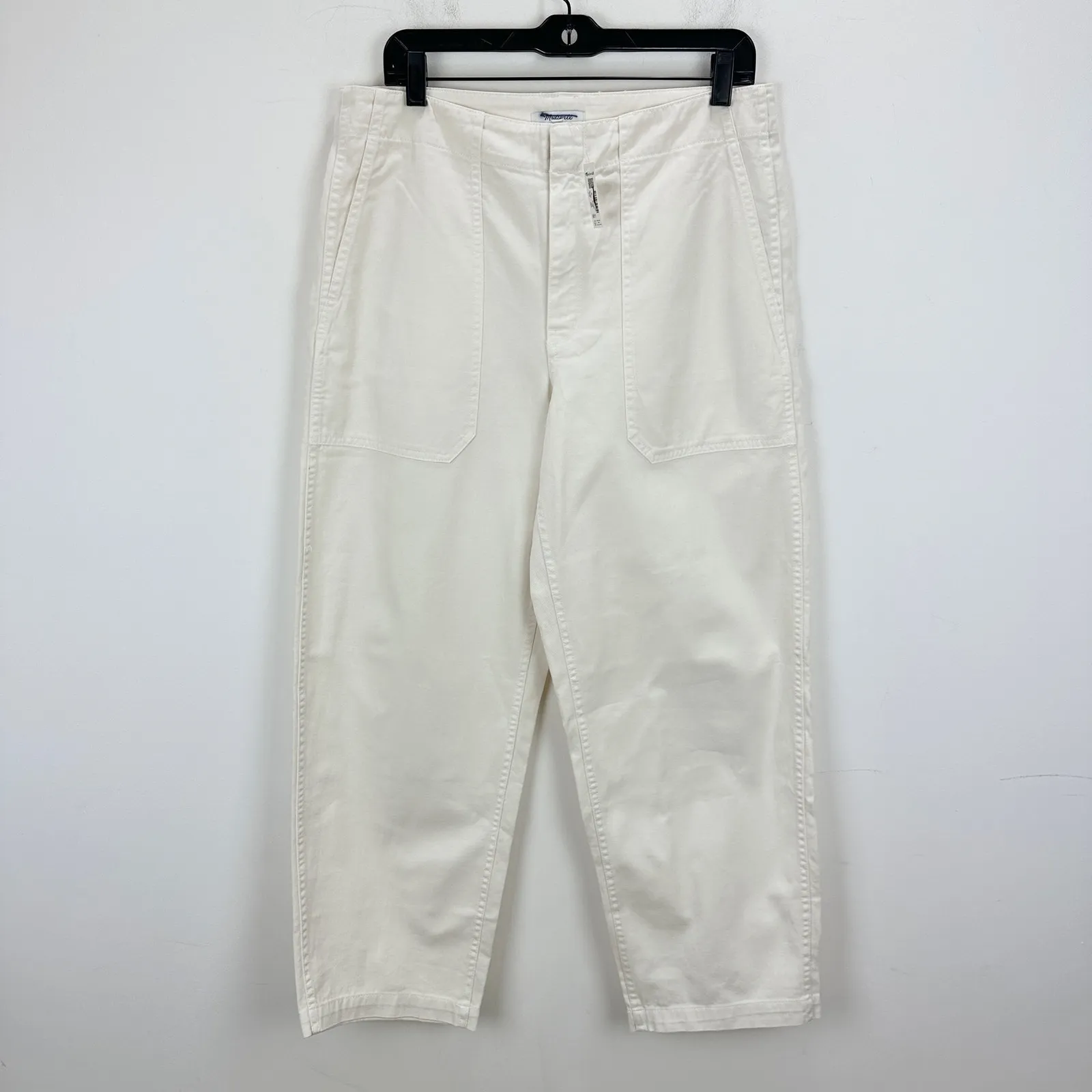 Madewell Tapered Leg Utility Pants Lighthouse Cream Cotton Relaxed US 29 NWT - Image 7