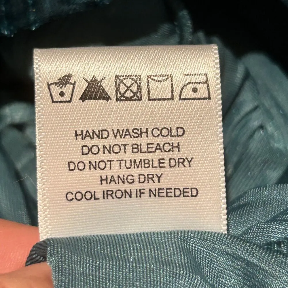 New Revolve NBD Abriel Mini Dress Velvet Teal Blue Green Size M Halter - Image 9