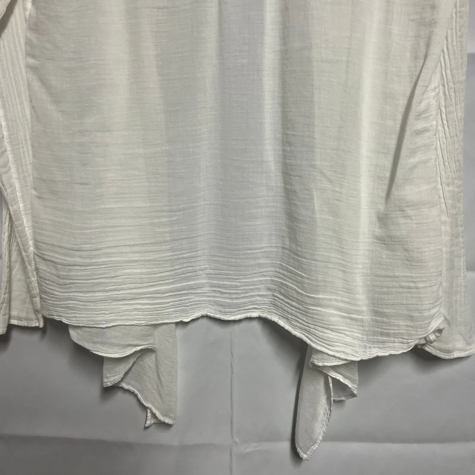 Promod White Gauzy Open Front Cardigan Size Small - Image 10