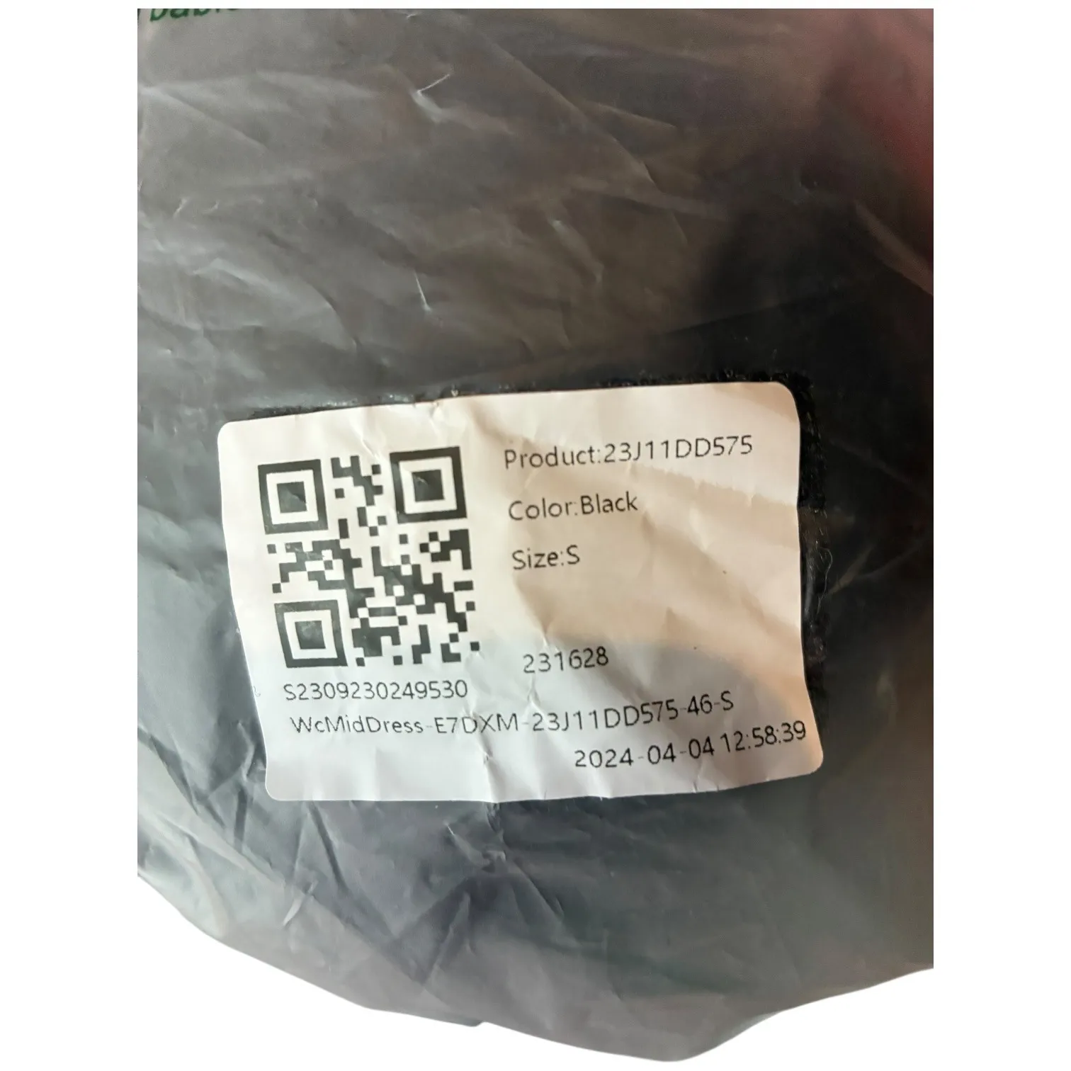 HALARA Black Midi Dress Cutout Strappy Back High Slit Size S - Image 4