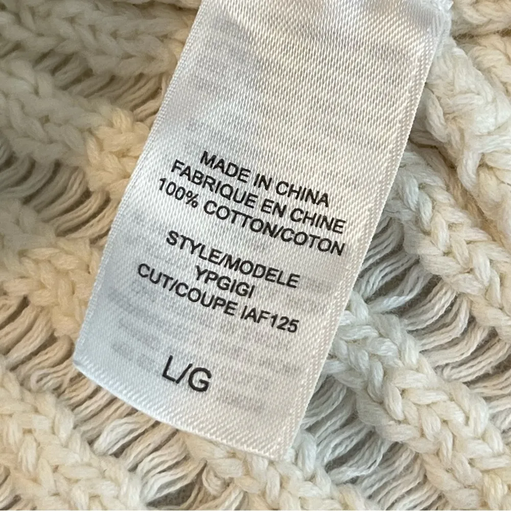 Guess Jeans Open Front Cotton Knit Sweater Cardigan Women’s Size Large Cream - Image 8