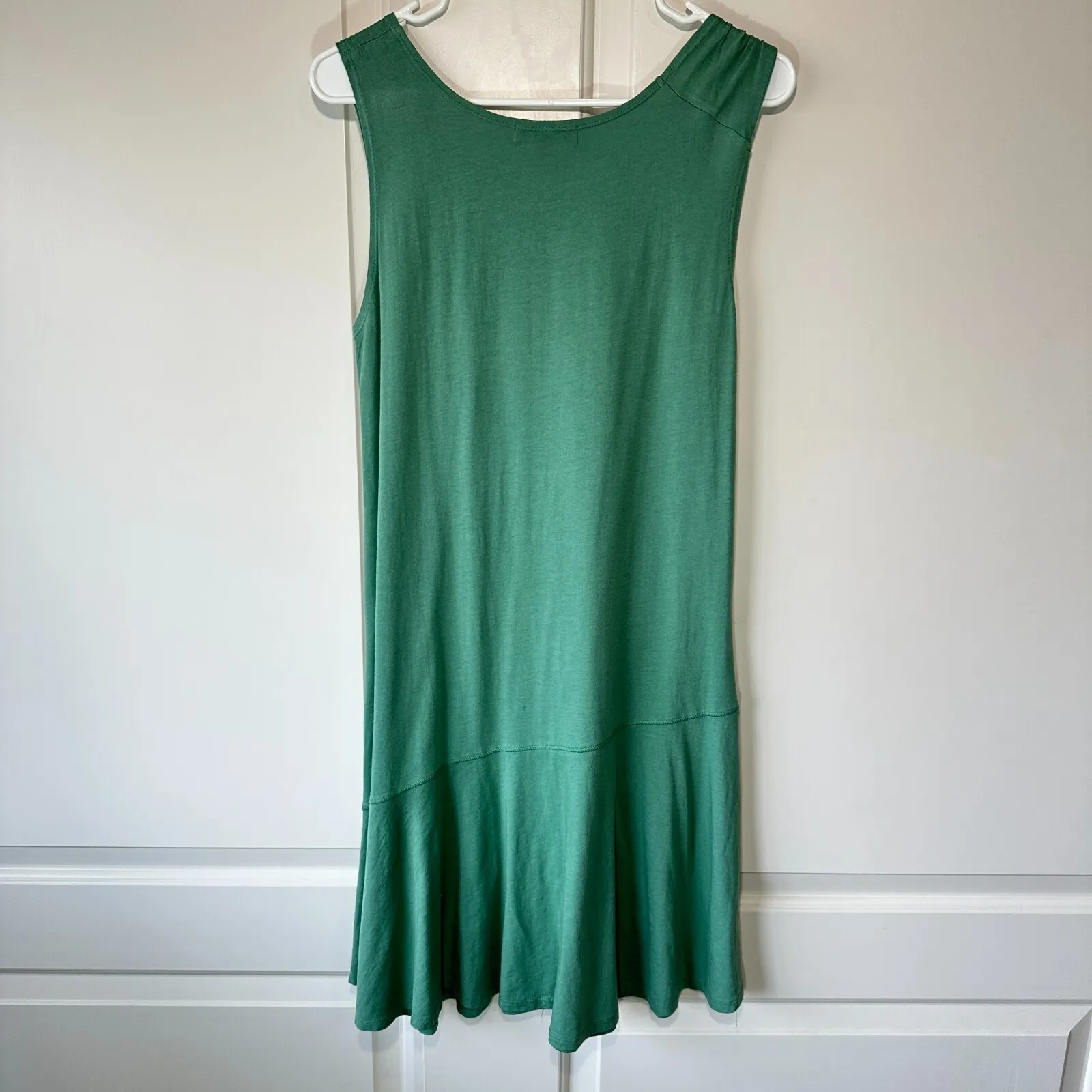 Michael Stars Tank Dress Green Asymmetrical Hem Knot Shoulder‎ Sleeveless S - Image 4