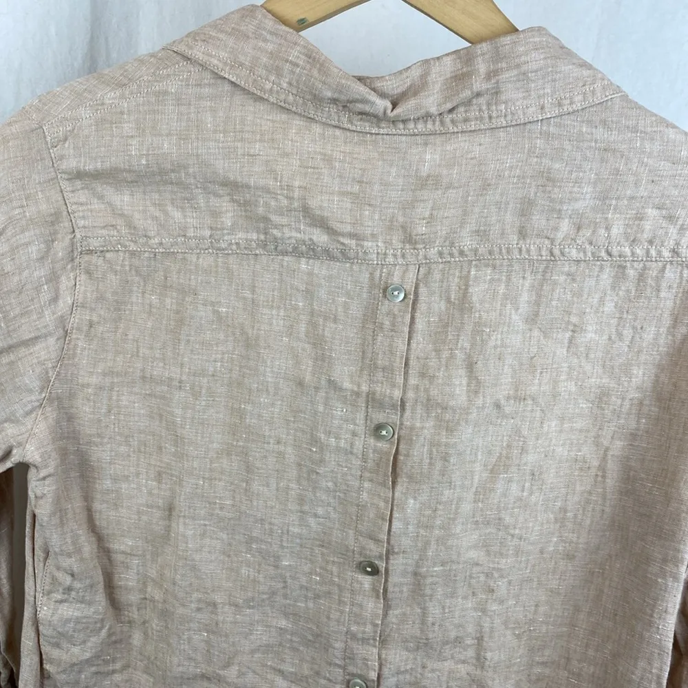 Sigrid Olsen 100% Linen Long Sleeve Button Up Blouse Top M - Image 3