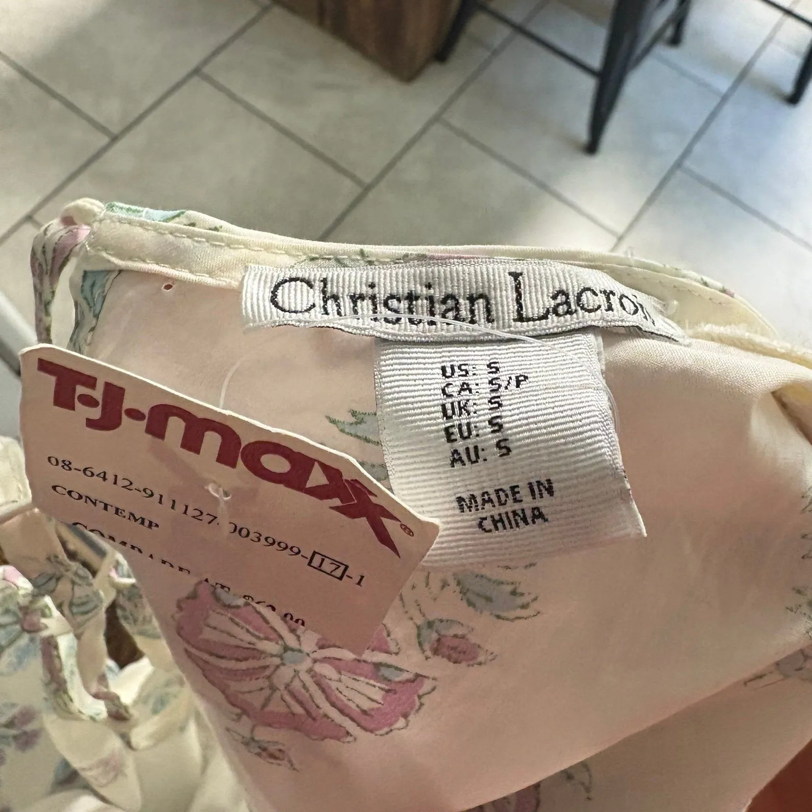 Christian  Lacroix White Floral‎ Lace Up Back Dress Size Small - Image 7