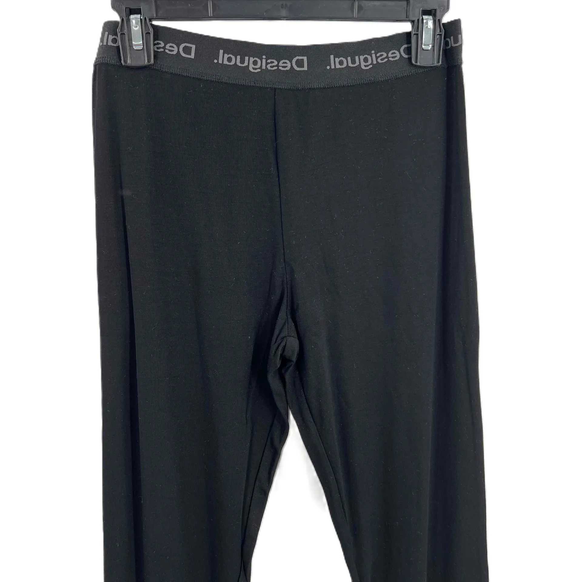 DESIGUAL Black Logo Waistband Jersey Knit Elastic Pants Womens US Small‎ Nee - Image 2