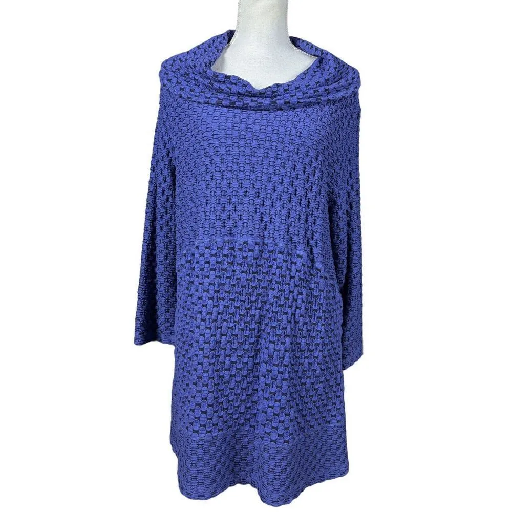 Ali Miles Tunic Top Size XL Long Lagenlook Flowy Artsy Relaxed Art to Wear Purple - Image 2