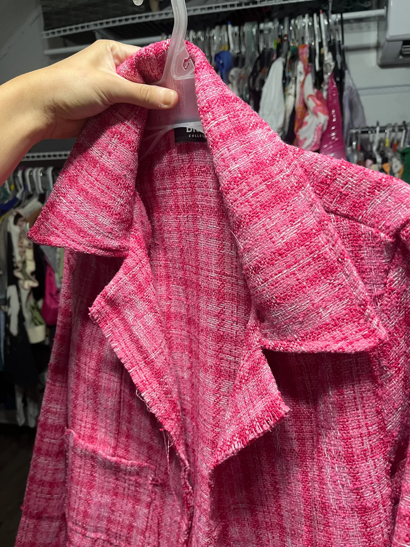 Blue B Collection Pink Tweed Two Piece Set Size L - Image 7