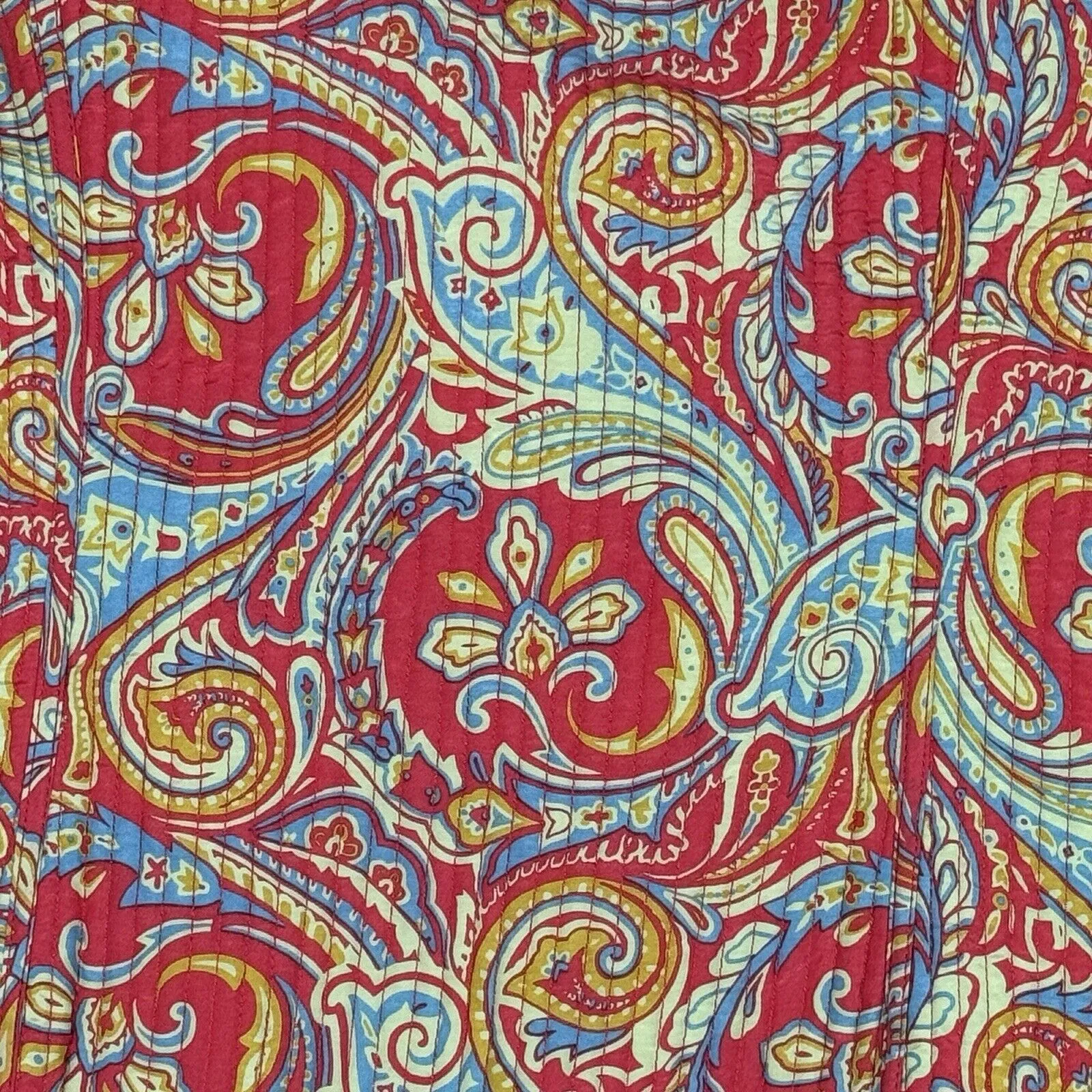 J. McLaughlin Jacket Women Small Green Orange Floral Quilted Boho Granny Grandma - Image 6