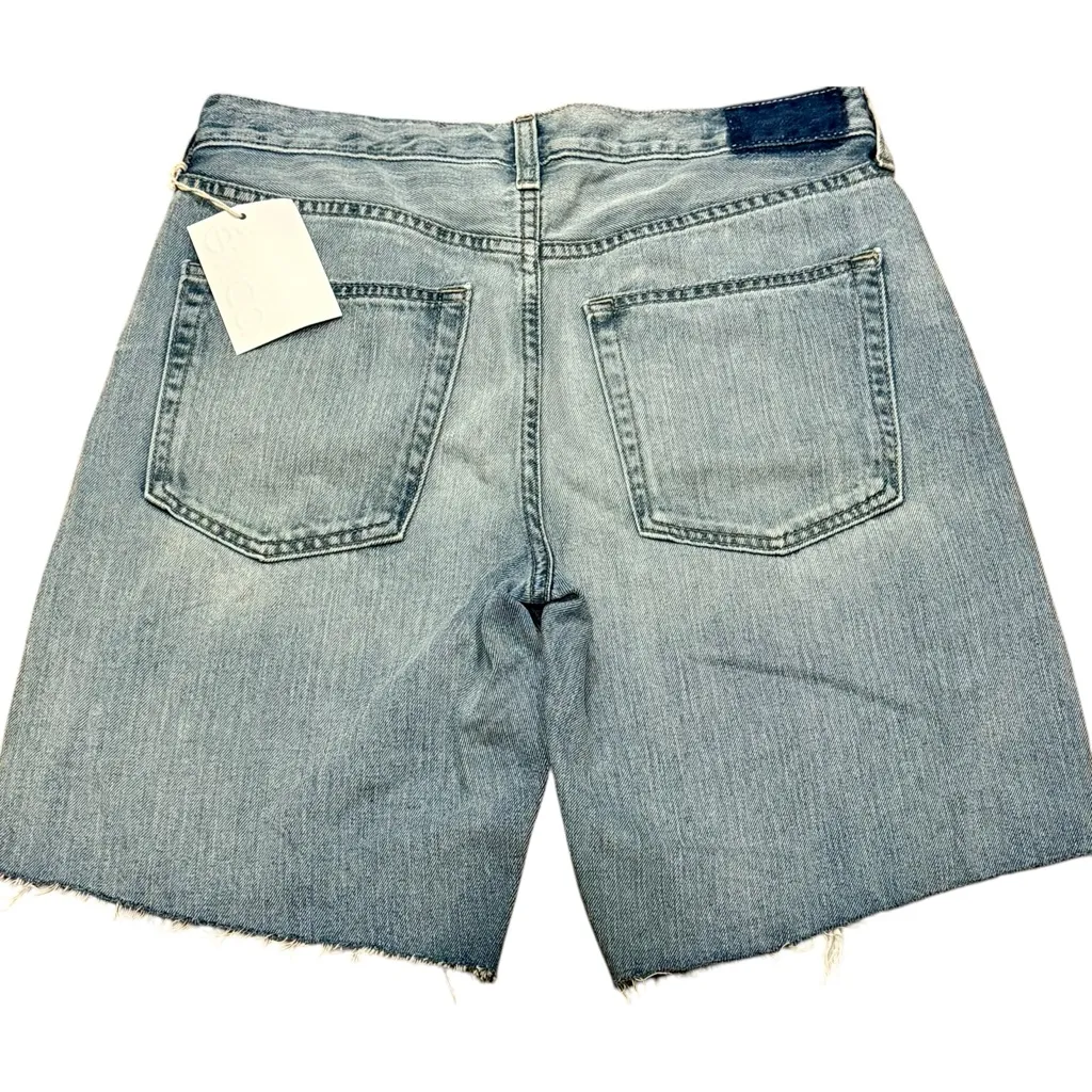 NWT Revolve Etica Narin Long Distressed Relaxed Denim Jean Shorts 90’s Size‎ 27 Blue - Image 3