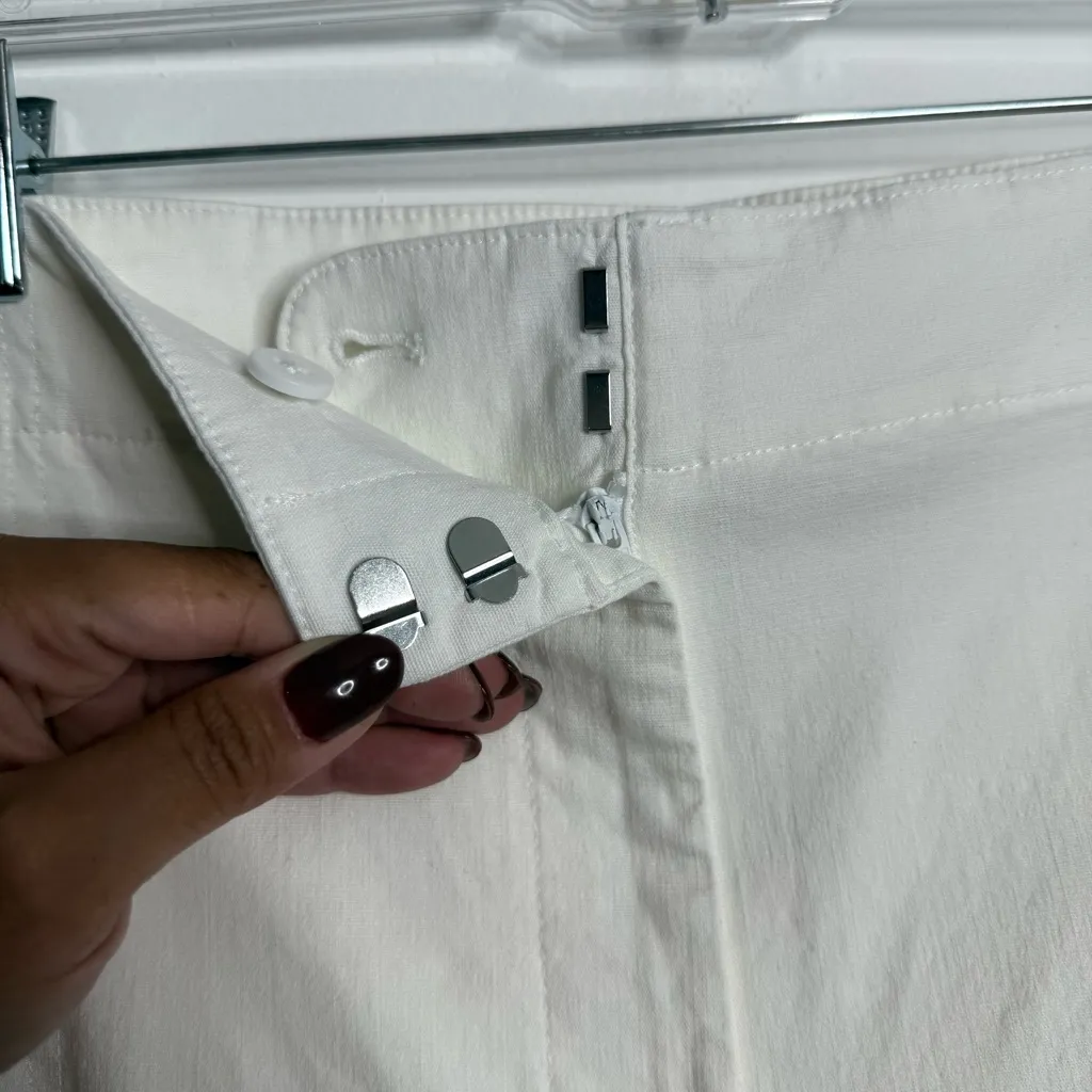 Talbots White Wide Leg Crop Pants Cargo Pockets Size‎ 16 - Image 6