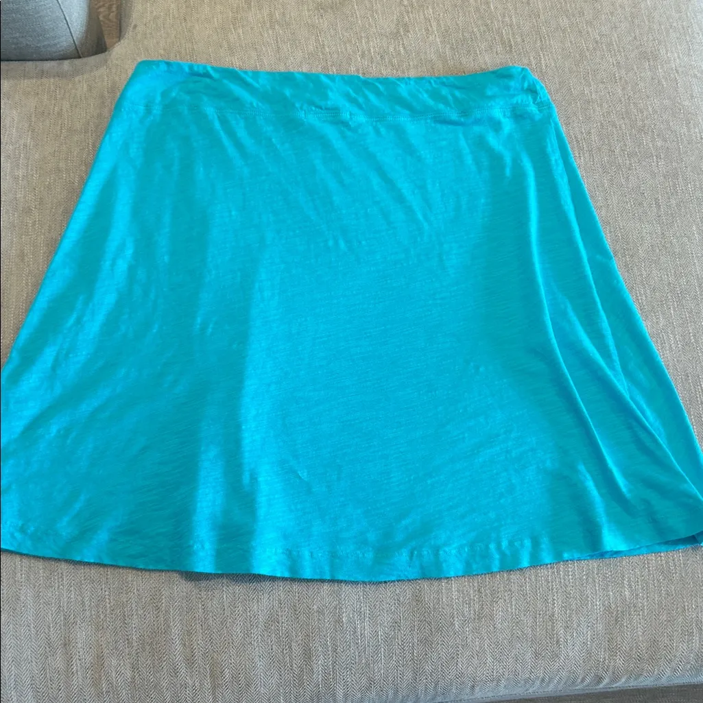 Fresh Produce bright turquoise cotton flared midi skirt size XL USA made chic - Image 6