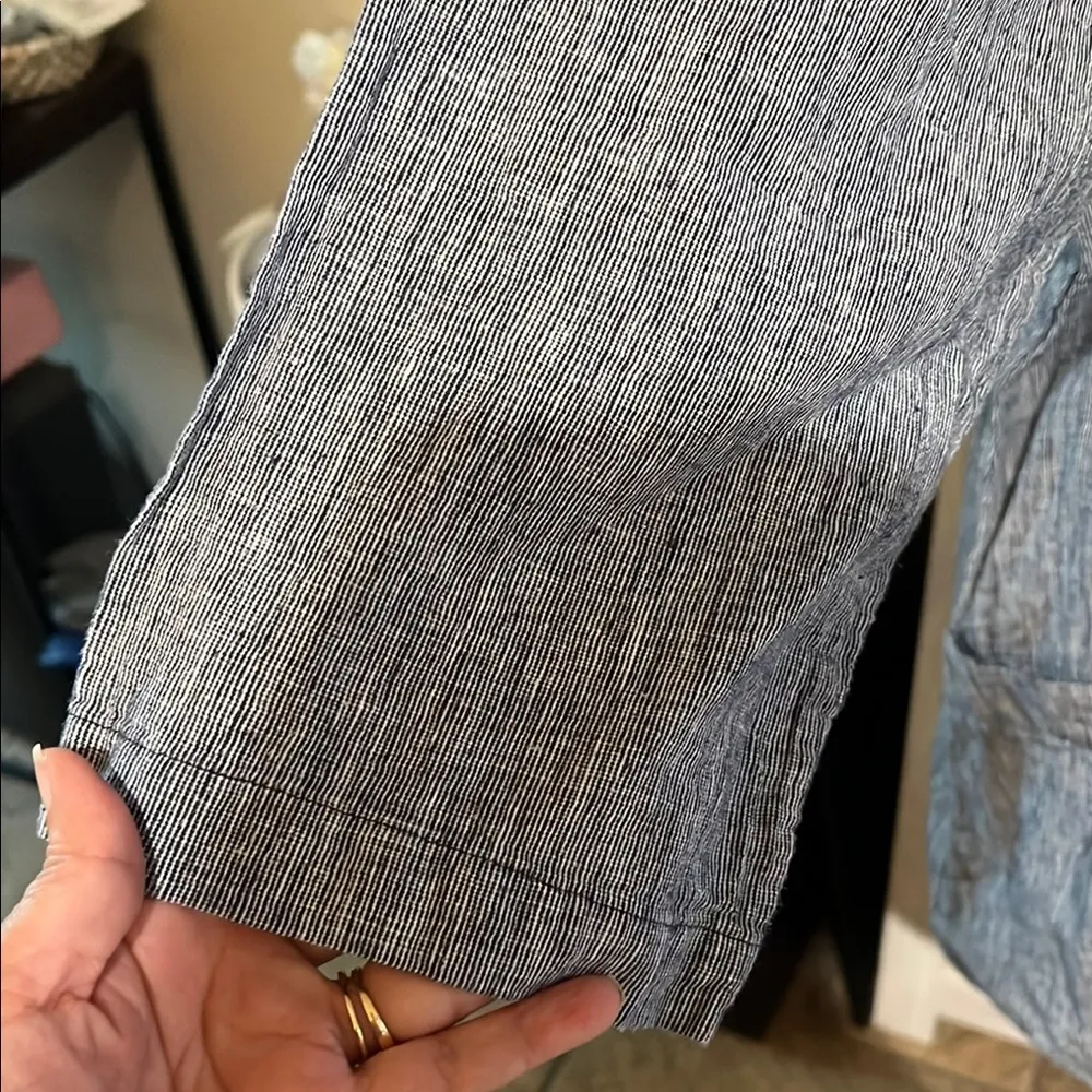 Mofaic USA linen blend top with pockets, oversized, medium Blue - Image 4