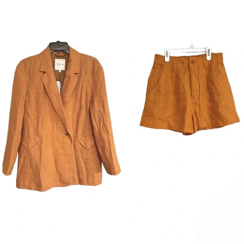 Madewell Linen Suit Double-breasted Blazer & The Neale Short Size Small & 4 NWT - Image 5