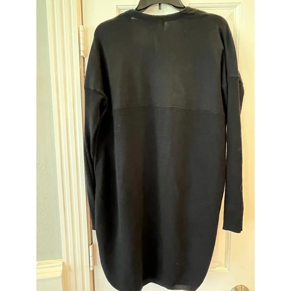 Philomena Petti New York Cardigan Sweater Black Large Open Front Academia Preppy - Image 3