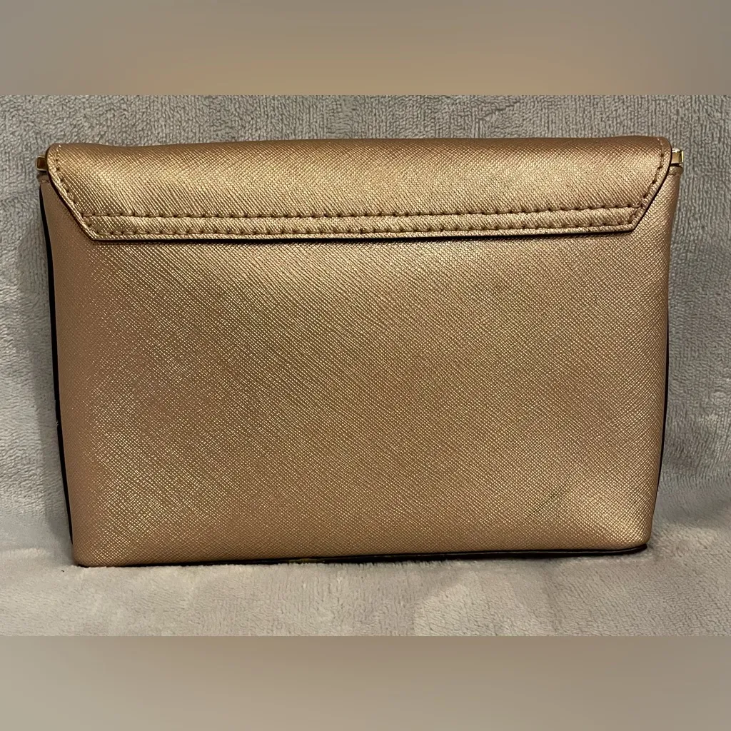 Kate Spade Sally Newbury Lane Rose Gold Crossbody Clutch Metallic Evening - Image 3