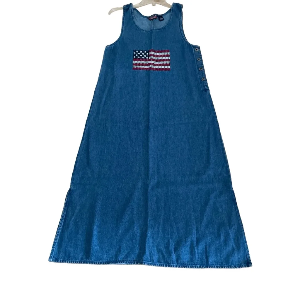 Vtg 2 pc denim maxi dress & jacket AGAPO floral embroidery bohemian cottagecore Blue Size undefined - Image 3