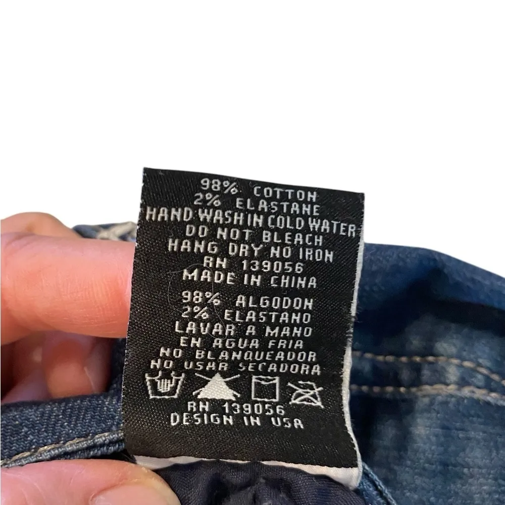 Vintage Y2k Grace in LA embroidered stitch & embellished Glam rock lowrise Jeans Blue Size 26 - Image 7