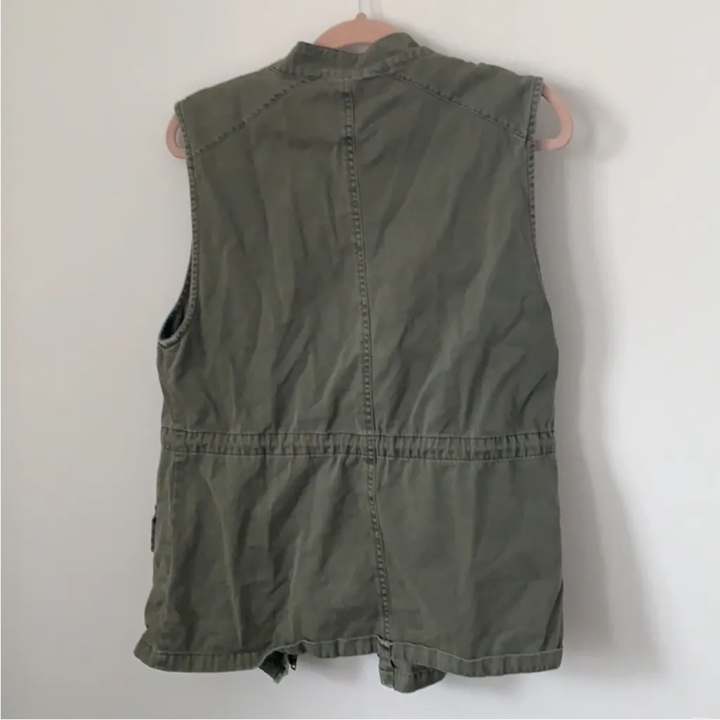 Per Se  Khaki Utility Jacket army green size small - Image 4
