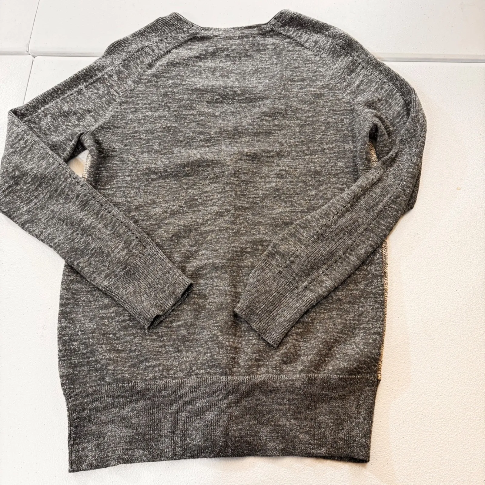 LOFT Women's Gray Metallic Knit Cardigan‎ Sweater Size S sparkling - Image 5