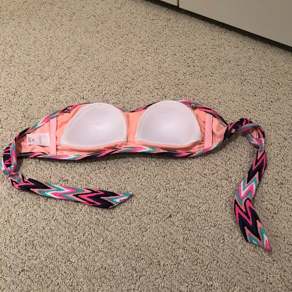 Xhilaration Pink and Blue Zigzag Bikini Top - Image 2
