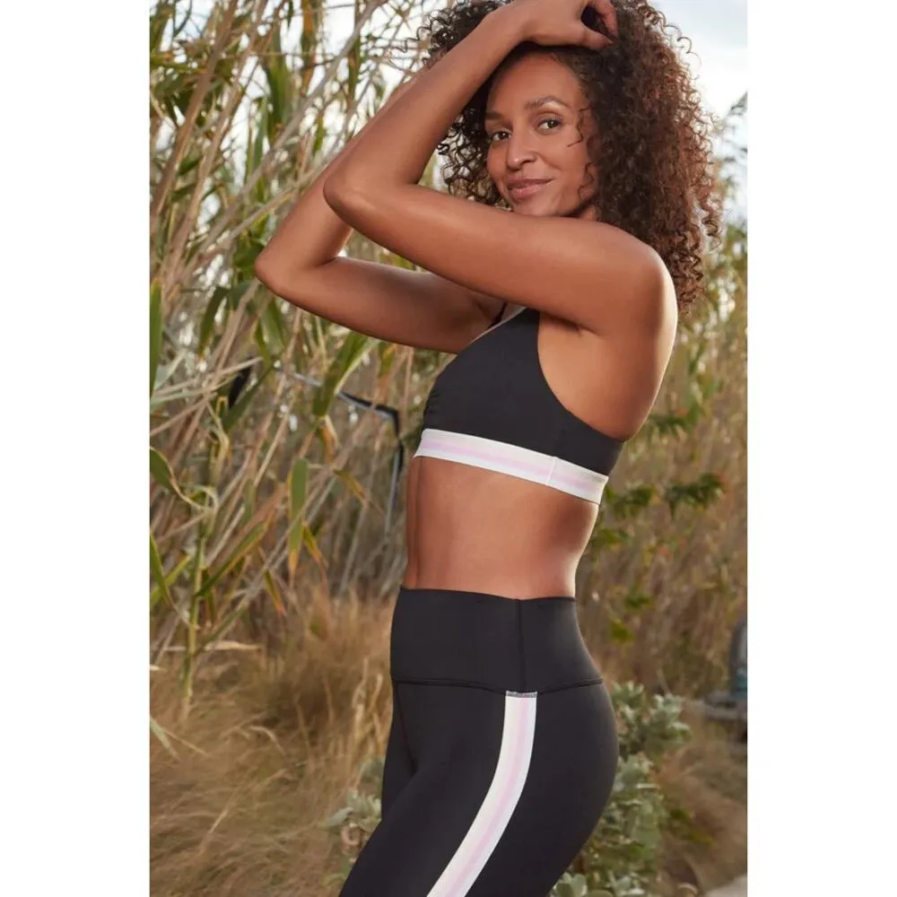 Spiritual Gangster Intent High Waist Leggings Black Pink Pastel Side Stripe - Image 5