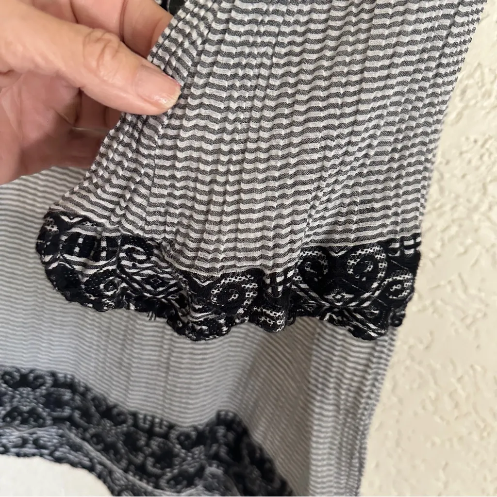 Soft Surroundings Embroidered Small Striped Tunic Top Western Aztec Boho Artsy - Image 7