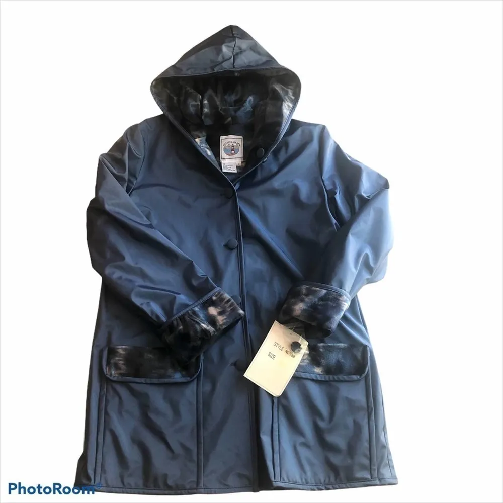 Vintage Atlantic Beach Coat Jacket Blue Size Small Rain Wind Snow Coastal - Image 6