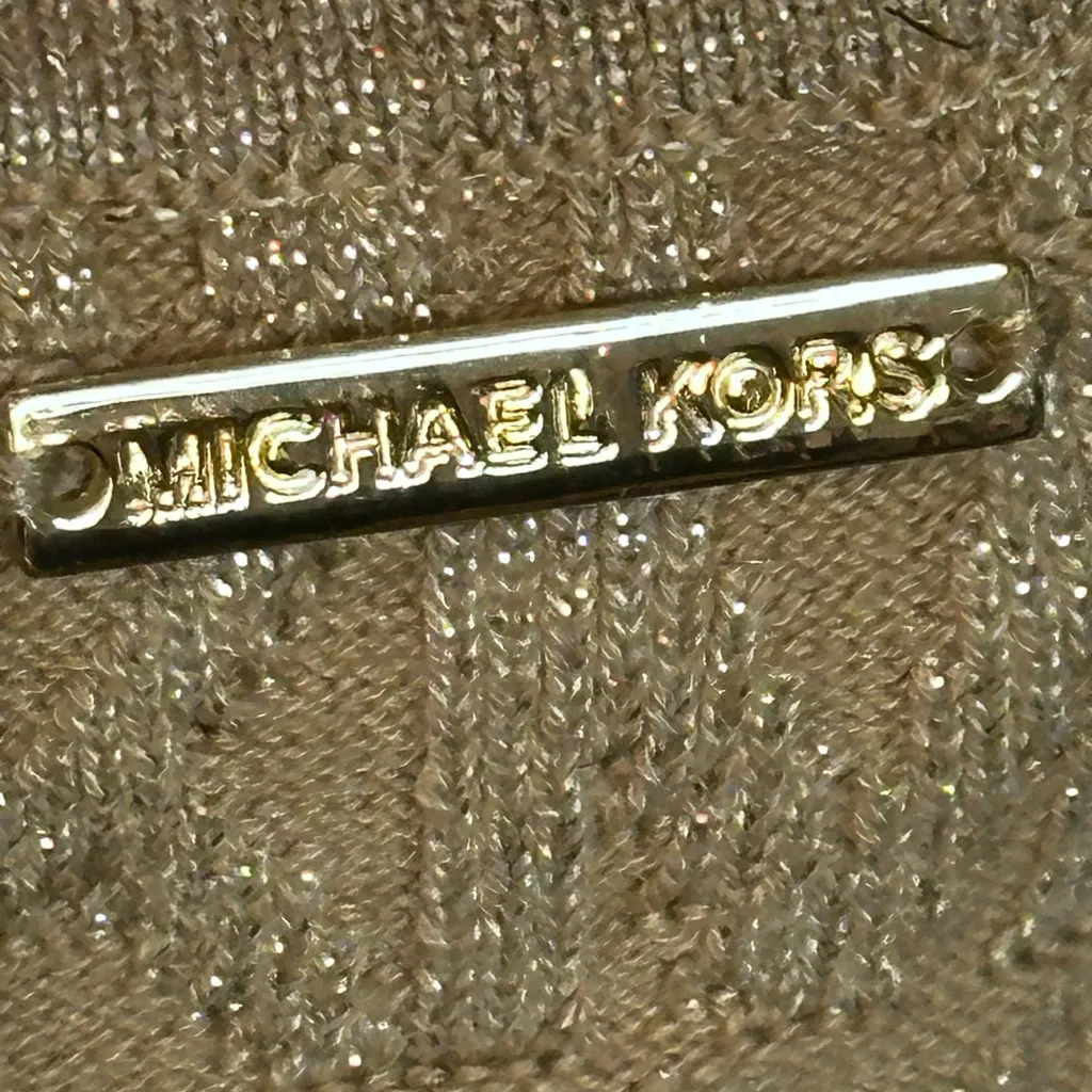 MICHAEL Michael KORS Gold Metallic MK Logo Knit Tank Top Women's Sleeveless - Image 5