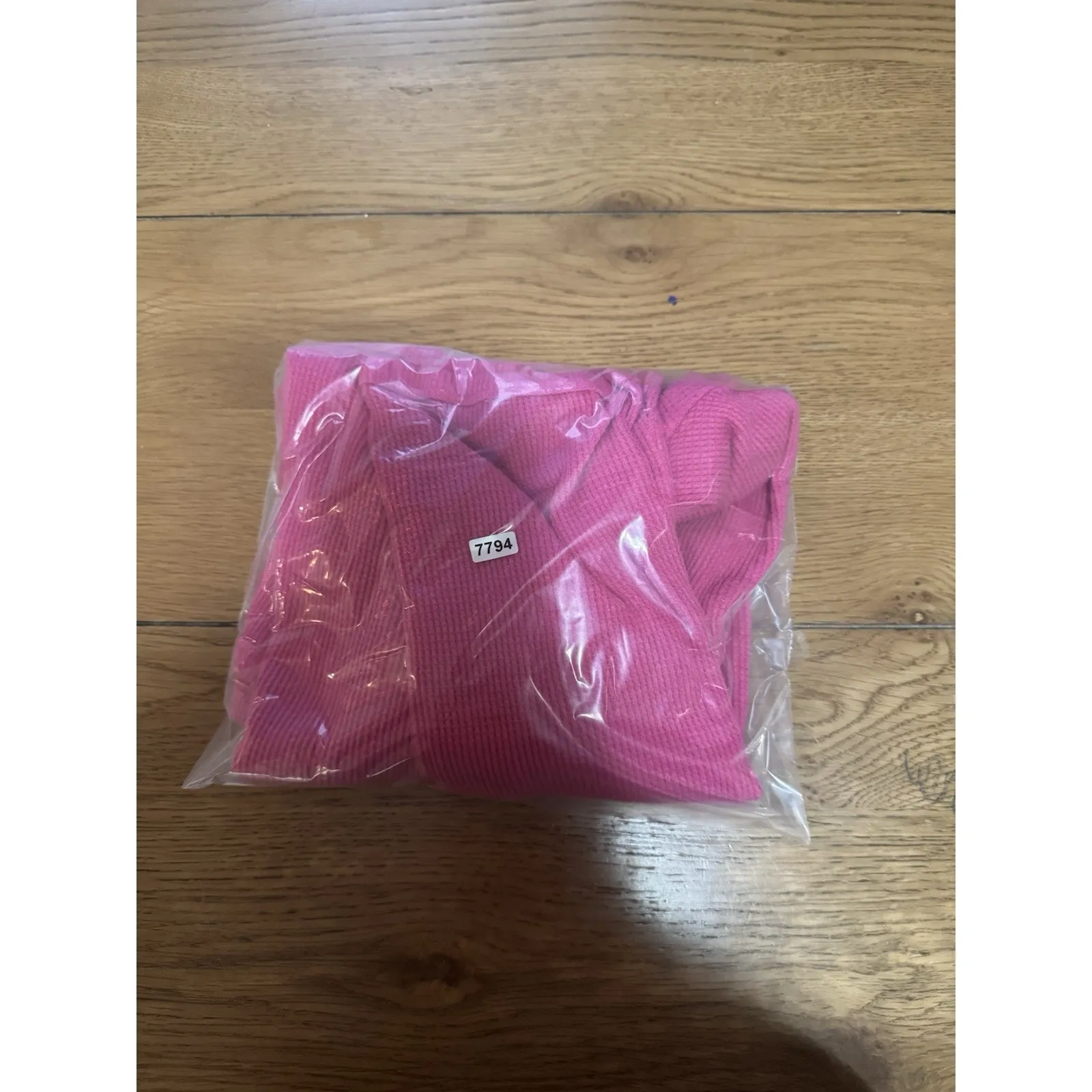 Woman Within Waffle Knit Shirt Long Sleeve Size M 14/16 Pink Cotton Blend Winter - Image 13