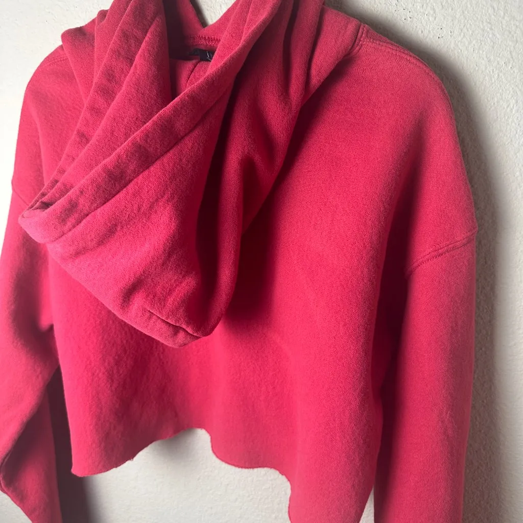 URBAN OUTFITTERS Out From Under Cropped Cherry Red Hoodie Sweatshirt Size XS - Image 6