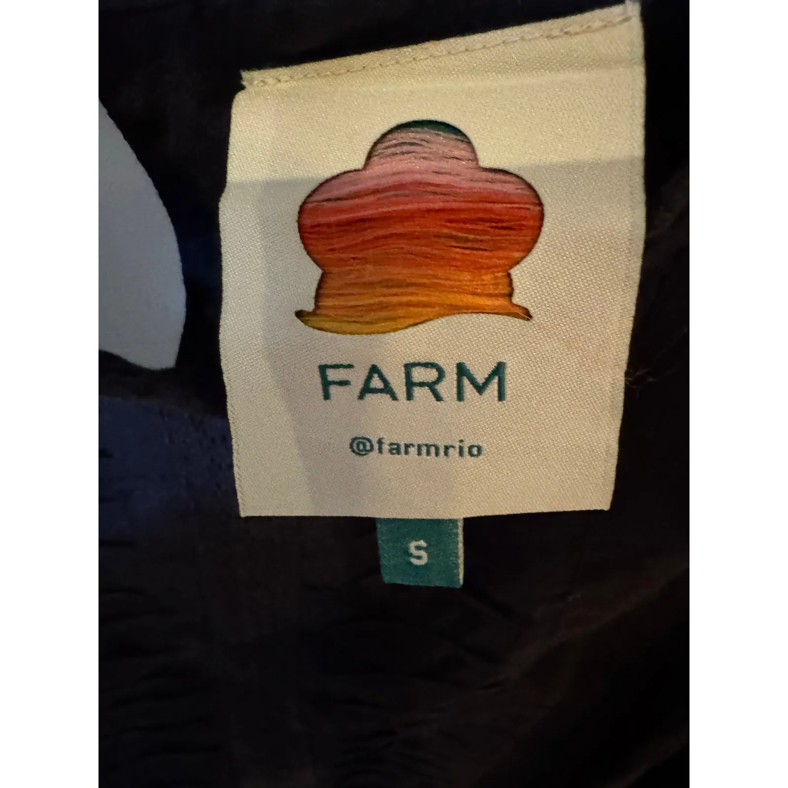 FARM Rio Pintuck & Lace Black Cotton Dress - Size Small - Image 5