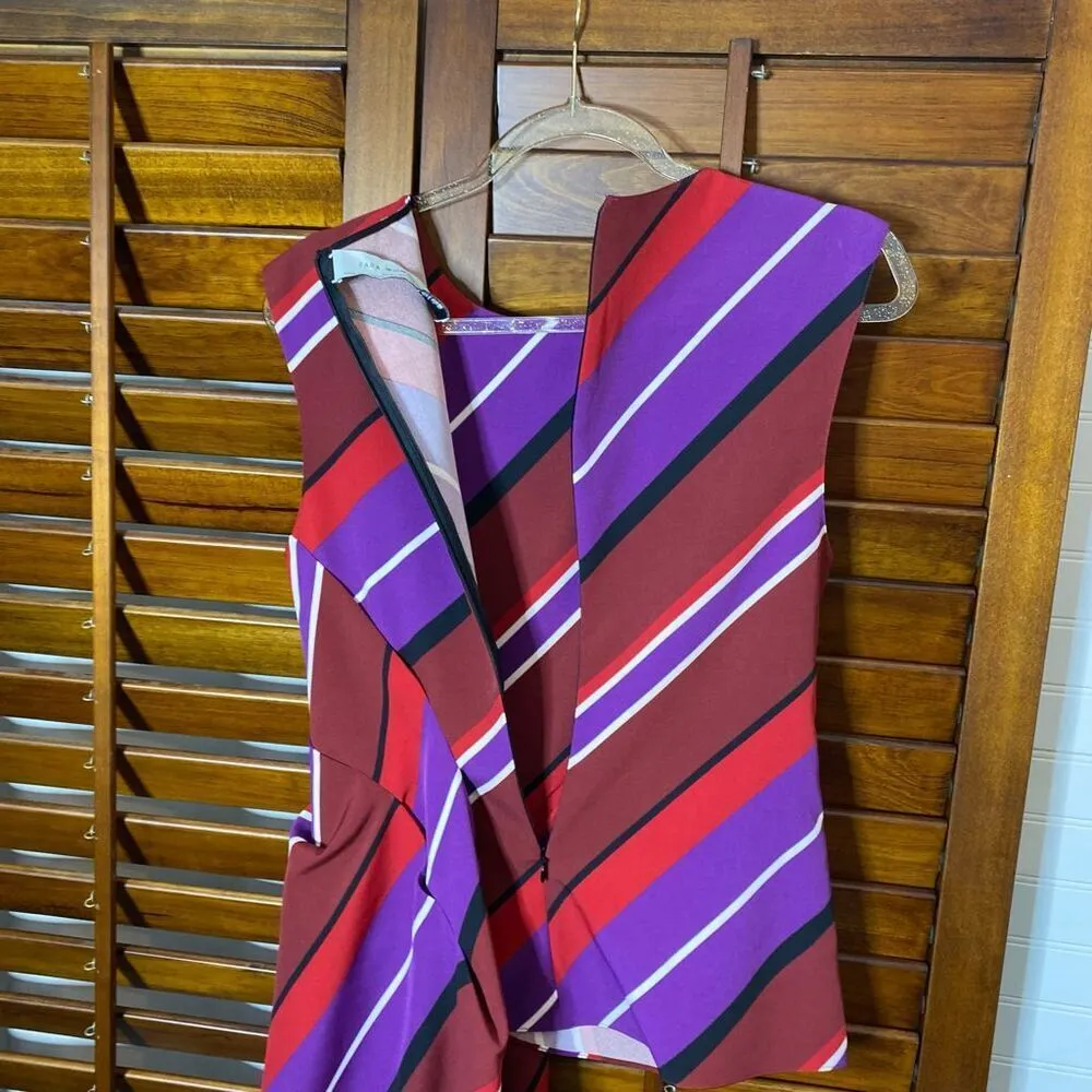 Zara Asymmetrical Draped Striped Top - Image 11