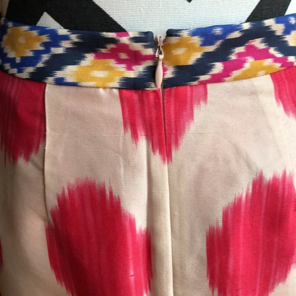 Maeve Anthropologie Pink Polka Dot Skirt Silk Size Small - Image 6