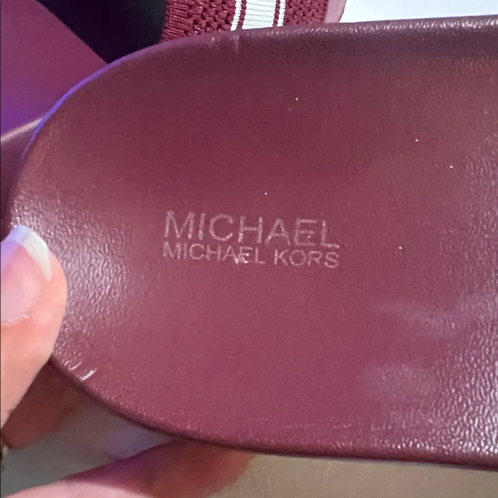 Michael Kors Tyra slide slippers size 10W Red - Image 6
