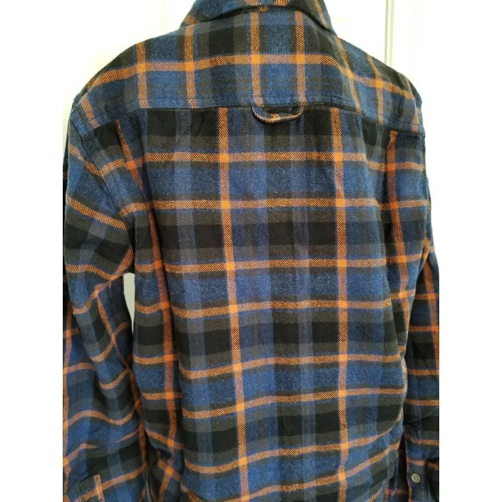 PRANA Women's Golden Canyon Flannel Shirt 100% Organic Cotton Rich Sapphire Sz S - Image 11