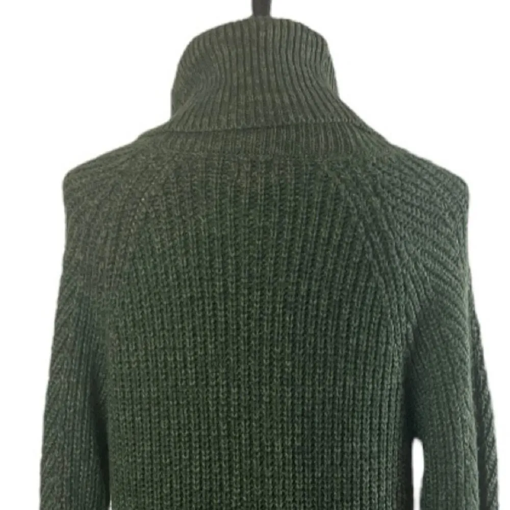 A New Day Target Sweater Tunic Turtleneck Chunky Knit Olive Green Women’s Size M - Image 9