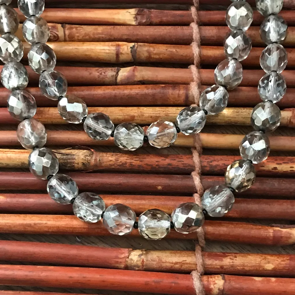 White House Black Market Smoky Glass Bead Necklace - Image 6